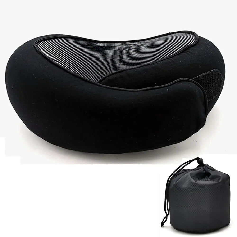 Memory Foam Travel Neck Pillow – U-Shaped Adjustable Neck Support for Flights, Cars & Rest