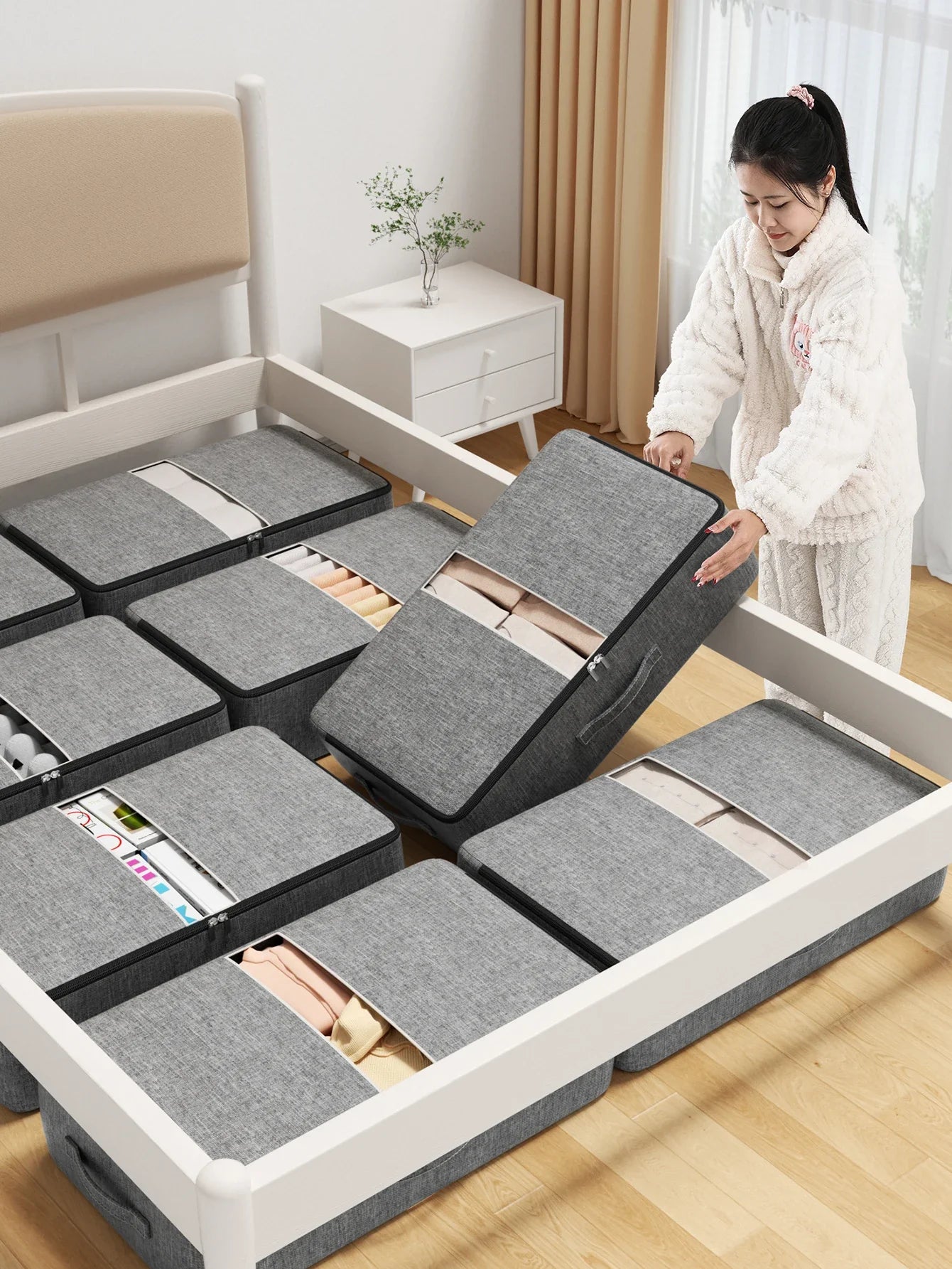 Extra-Large Underbed Storage Bag – Foldable Clothing, Quilt, Blanket & Wardrobe Organizer