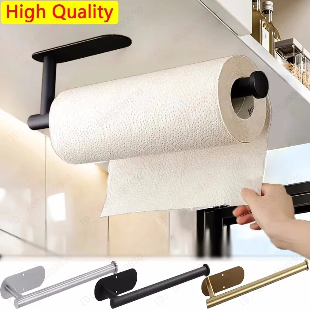 Adhesive Paper Towel Holder – Wall-Mount Kitchen Roll Dispenser & Bathroom Towel Rack