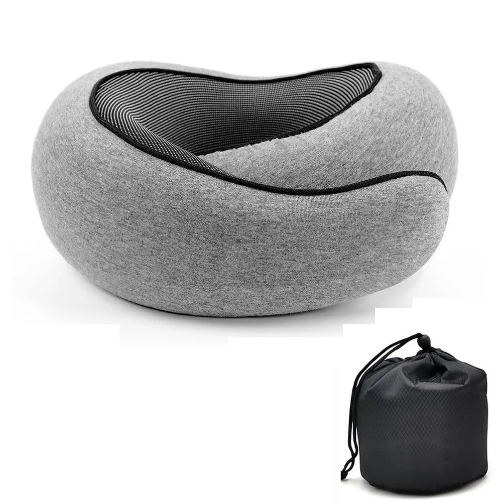Memory Foam Travel Neck Pillow – U-Shaped Adjustable Neck Support for Flights, Cars & Rest