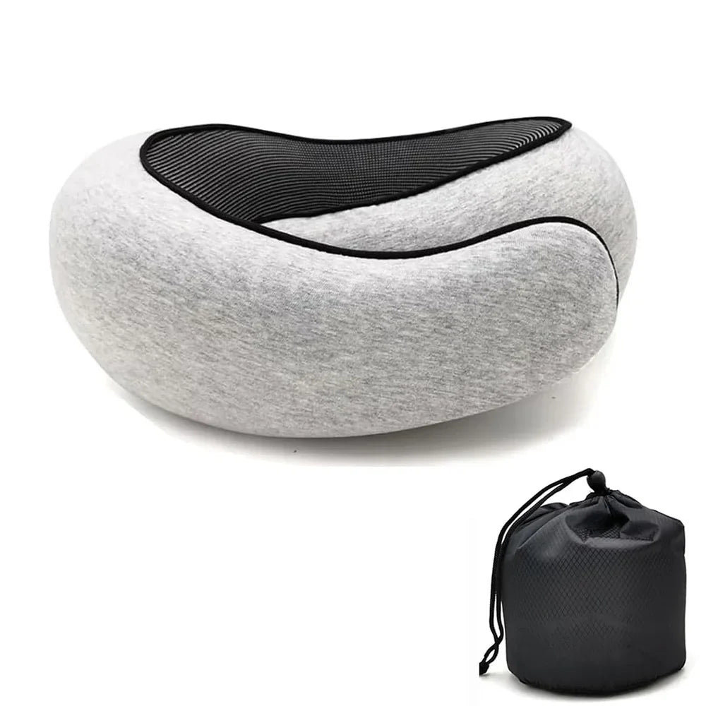 Memory Foam Travel Neck Pillow – U-Shaped Adjustable Neck Support for Flights, Cars & Rest