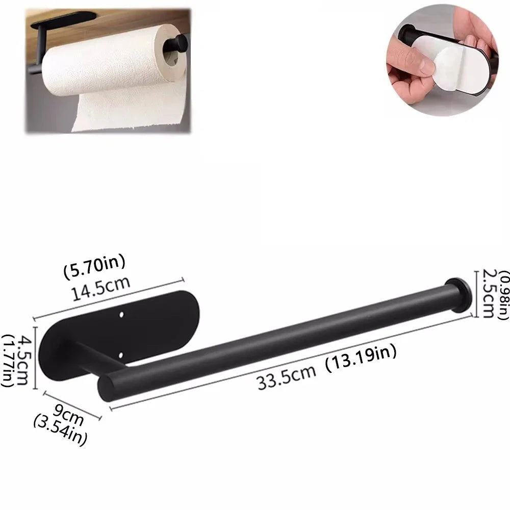 Adhesive Paper Towel Holder – Wall-Mount Kitchen Roll Dispenser & Bathroom Towel Rack