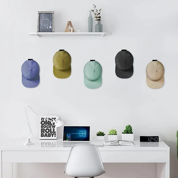 12-Pack Adhesive Baseball Cap Hooks – Wall-Mount Hat Hangers for Closet, Bedroom & Entryway