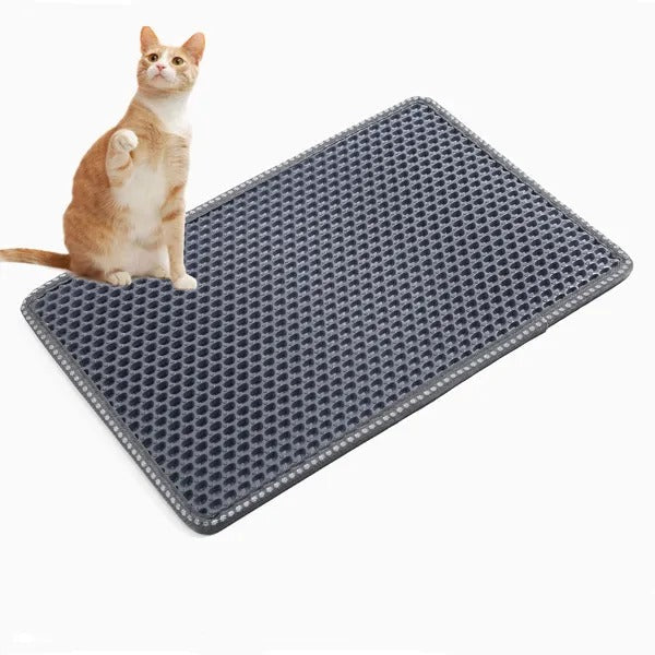 Double-Layer Cat Litter Trapping Mat, Waterproof EVA Floor Protector for Litter Boxes