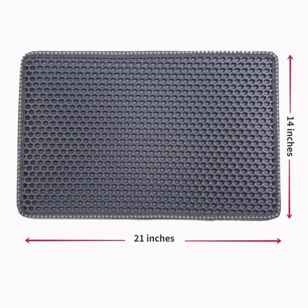 Double-Layer Cat Litter Trapping Mat, Waterproof EVA Floor Protector for Litter Boxes