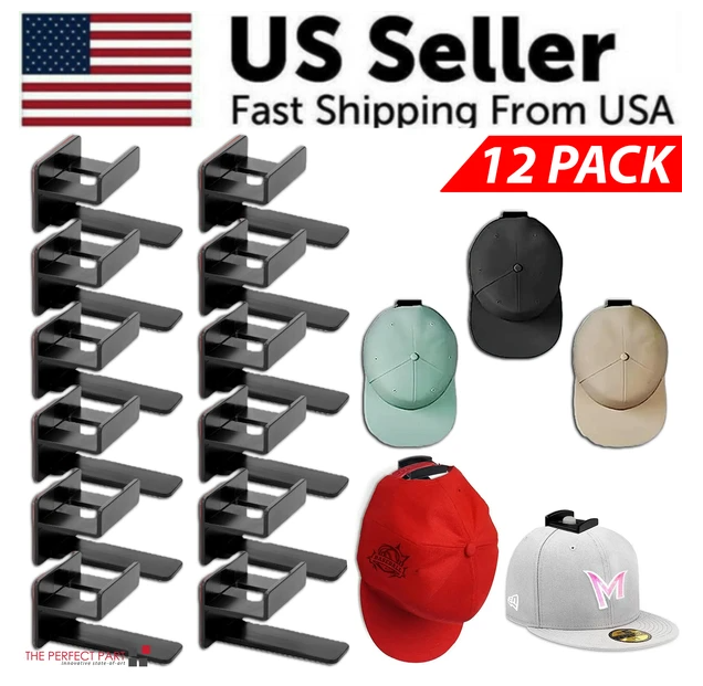 12-Pack Adhesive Baseball Cap Hooks – Wall-Mount Hat Hangers for Closet, Bedroom & Entryway