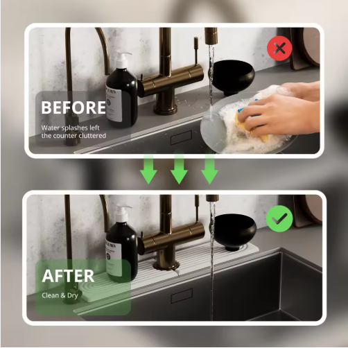 Quick-Dry Diatomaceous Stone Sink Tray, 7.87 x 4 in White Countertop Organizer