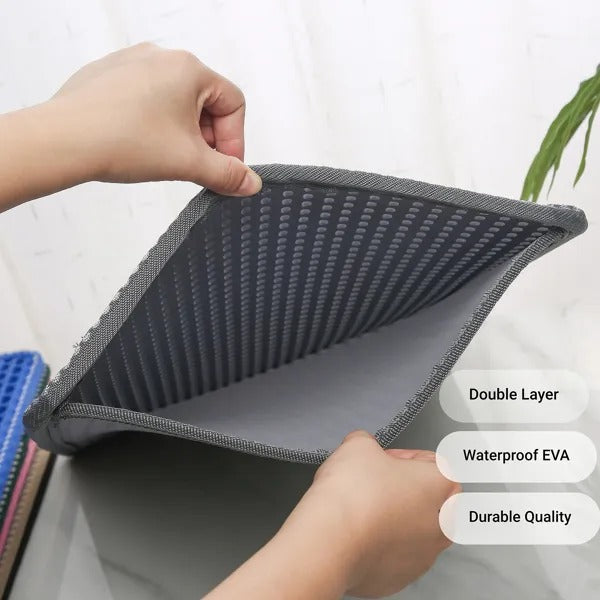 Double-Layer Cat Litter Trapping Mat, Waterproof EVA Floor Protector for Litter Boxes